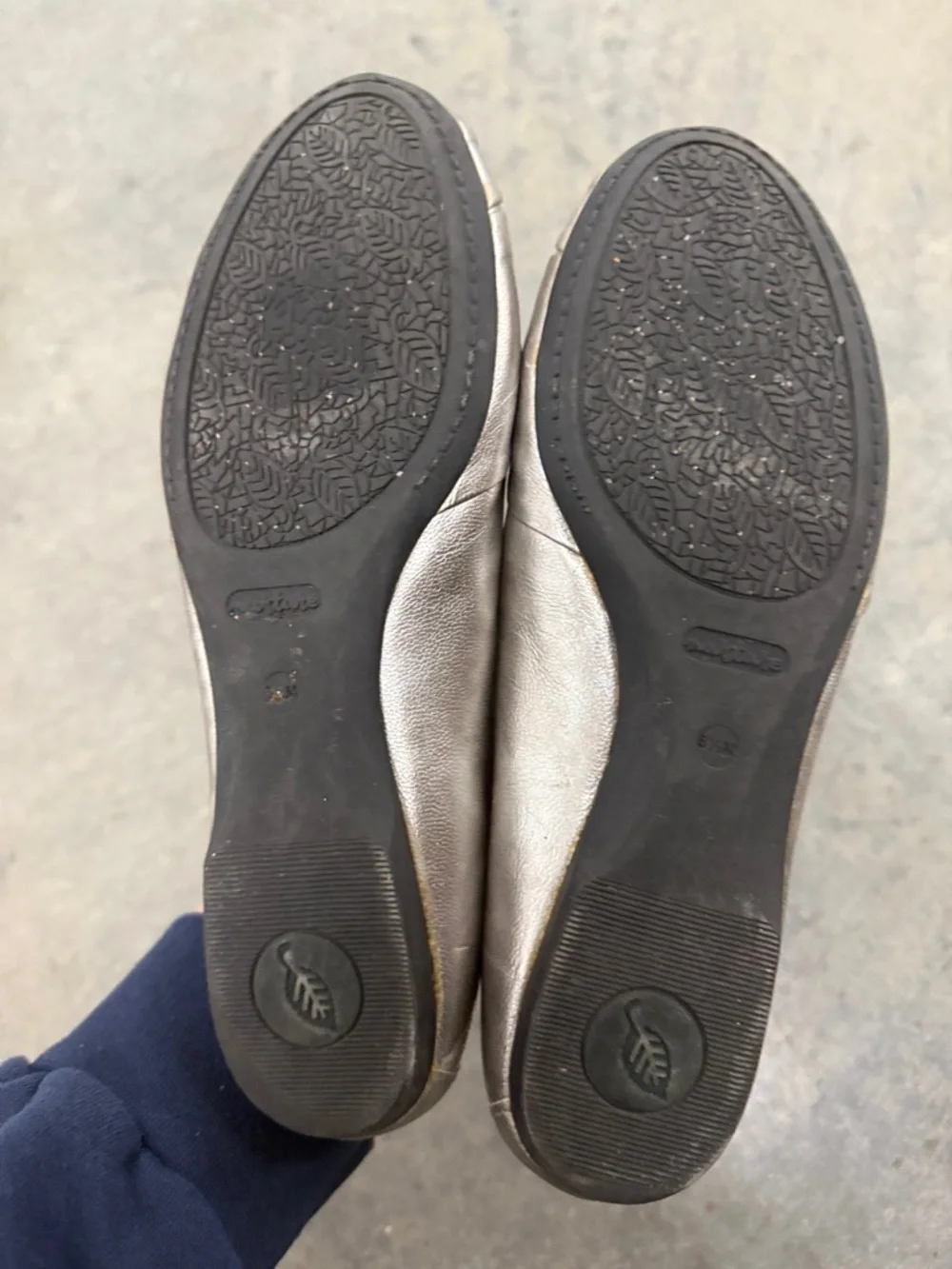 Nurture Silver Pleated Toe Ballet Flats